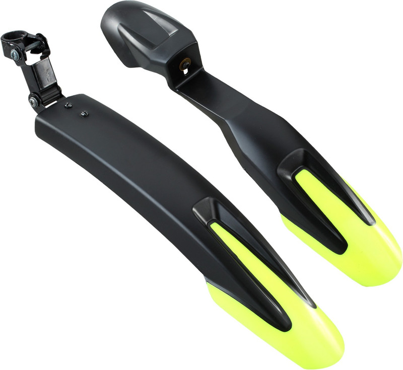 SHIVEXIM New Unbreakable Bicycle Dual Tone Front & Rear Mudguard With Steel Clamp Full Length Front & Rear Fender(Black, Green)