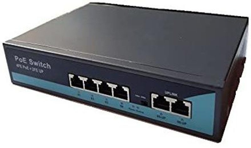 HANUTECH 24 Ports Poe+2 Uplink Giga Ports+1SFP CCTV Networking Switch with Original Realtek Chipset 26 Ports 100 Mbps Unmanaged Network Switch(Black)