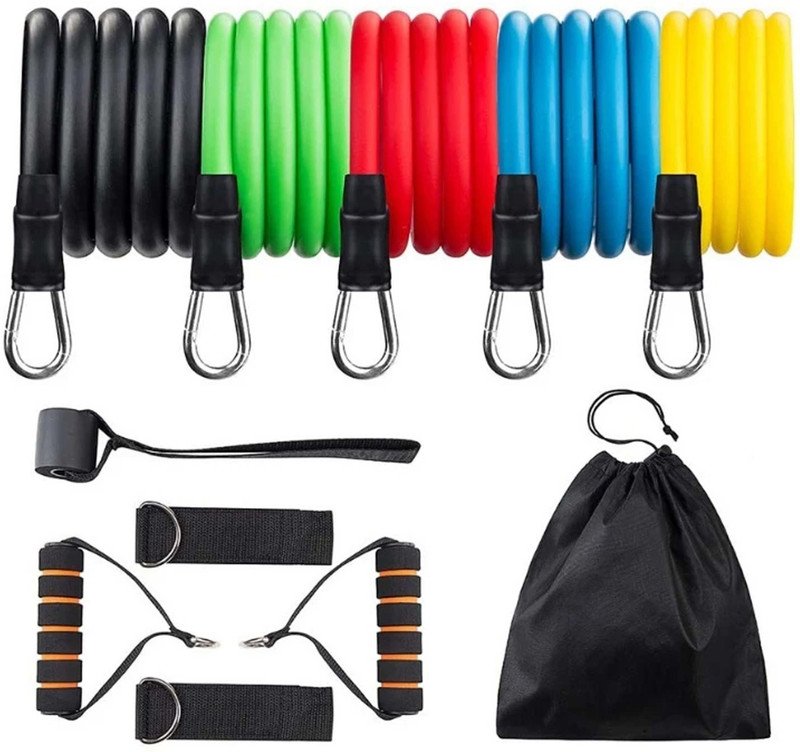 Whatafit Resistance Tube 11-in-1 Toning Home Gym Equipment 100% Natural Latex Fitness Band Resistance Band