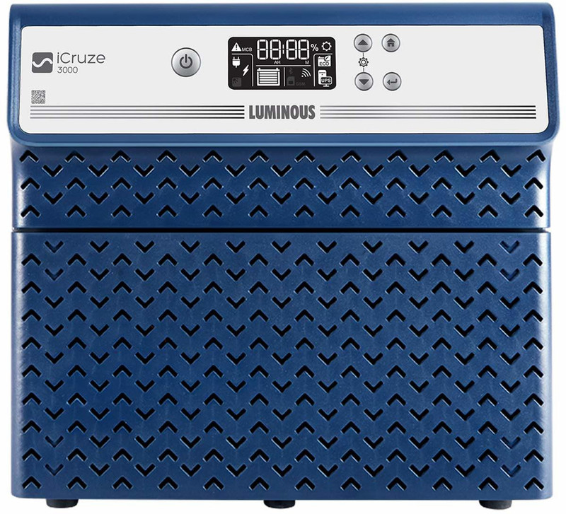 LUMINOUS iCruze 3000 2.8 KVA 2240W Pure Sine Wave Super Inverter for Home, Office, and Shops (Dark Blue) with 24 Months Warranty Pure Sine Wave Inverter(2800 VA)