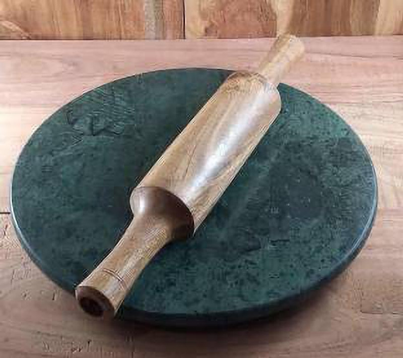 YES STYLE AC_Green_soft_Chakla_1 Rolling Pin & Board(Green, Pack of 1)