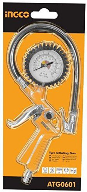 INGCO Analog Tire Pressure Gauge ATG0601 Tire Inflating Gun for Air Compressor Fitting Tools-1200kPa(1200 kPa)