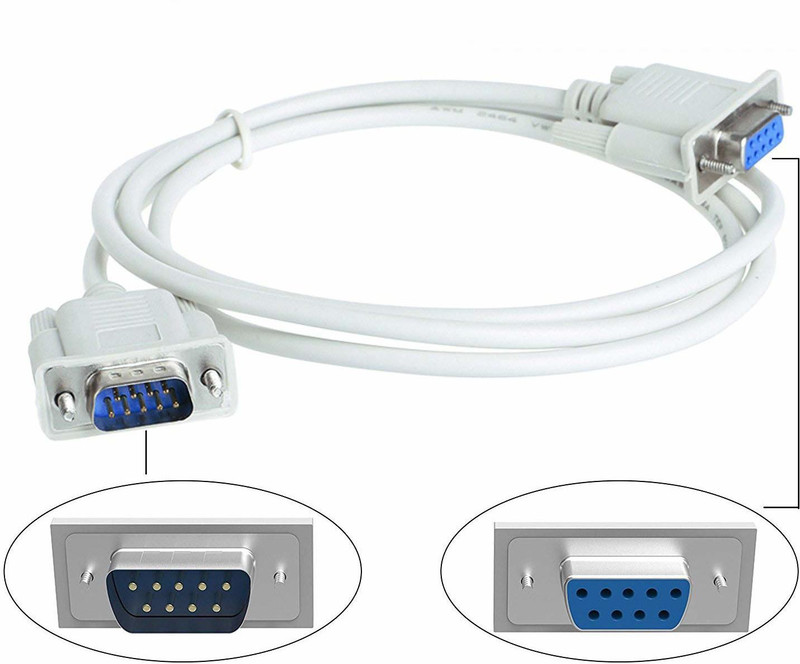 Earthcom  TV-out Cable 9 PIN Male to 9 pin Female Serial Cable(White, For Computer)