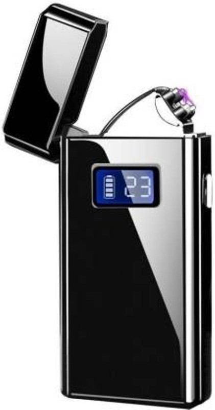 imad LCD display Plasma usb double arc cigarette lighter AL-619 Cigarette Lighter(Black)