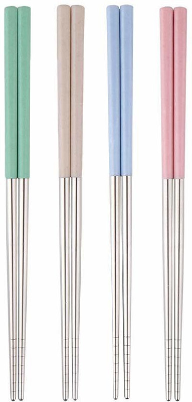 INKULTURE Eating Stainless Steel Chinese Chopstick(Multicolor Pack of 8)