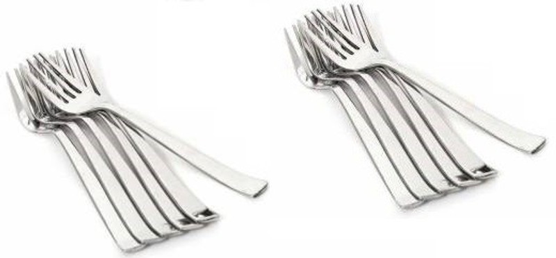 chapo Stainless Steel Premium Tableware Forks Set for Dining Table - Silver (pack of-12) Stainless Steel Serving Fork Set(Pack of 12)