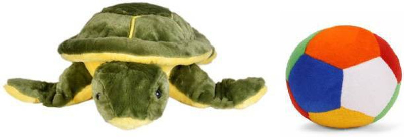 abhishek trading company Combo of 2 Soft Toys Football - 20 cm and Cute Turtle - 26 cm  - 30 cm(Multicolor)