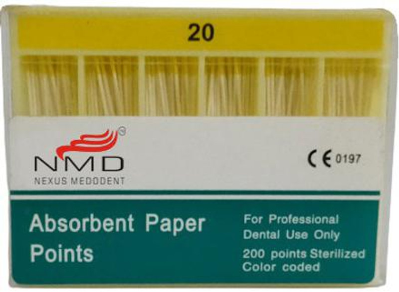 NMD NEXUS MEDODENT Absorbent Paper Point -2%-#20(7 cm, Pack of 200)