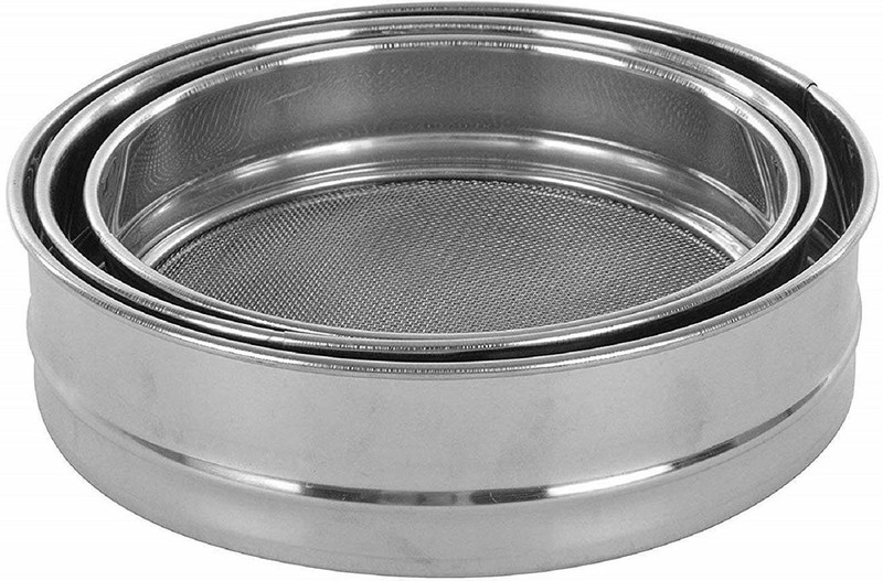 chapo Stainless Steel Flour Strainer, Atta Chalni, Food Strainer, (7, 7.5, 8 inch) (Set of 3) Sieve(Silver Pack of 2)