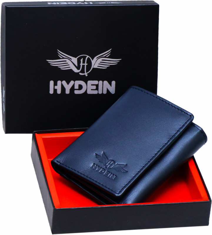napa hide Men Casual Blue Genuine Leather Wallet(10 Card Slots)