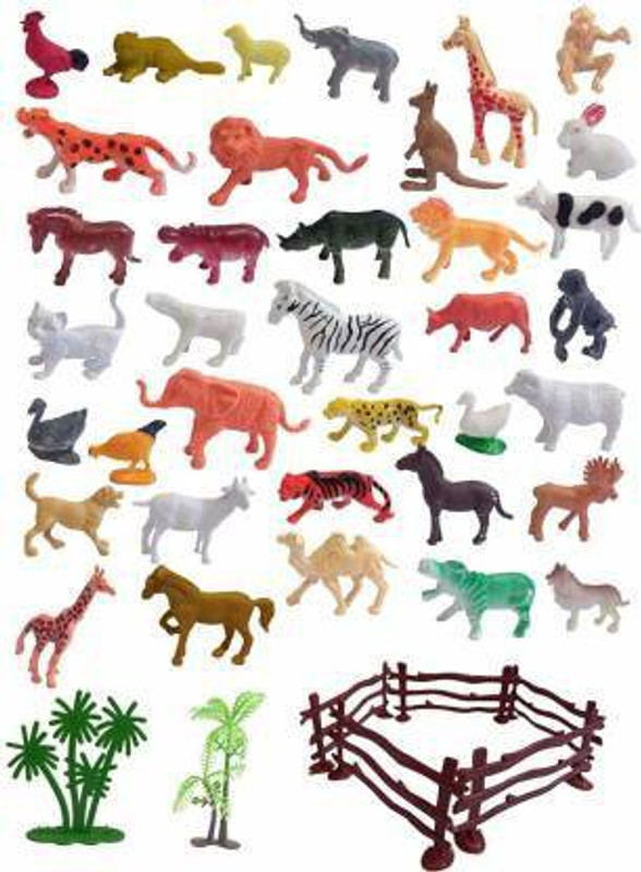 FLYmart Wildlife Model Children Puzzle Early Education Gift Mini Jungle Animal Toy Set Realistic Animal Figures , Animal Toy Set Play for Kids. (Multicolor)(Multicolor)