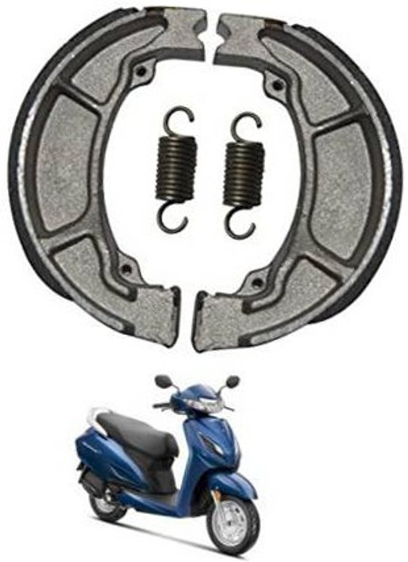 AOWBIKES ACTIVA BRAKE SHOE WITH SPRING Rear Brake Shoe(Plain Pack of 3 Honda Activa, Dio, Unicorn, CB Unicorn, Leoncino 250)