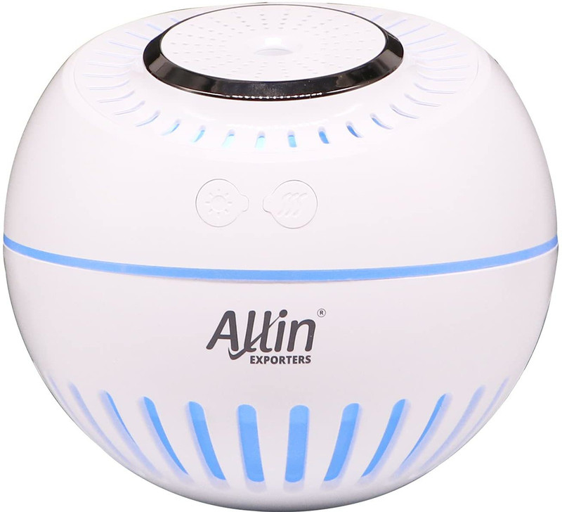 Allin Exporters Room 3-in-1 Mini Ultrasonic Humidifier with USB Fan & Reading Night Light Portable Air Purifier Nano Atomization for Car, Office Table, Cabin Humidifier