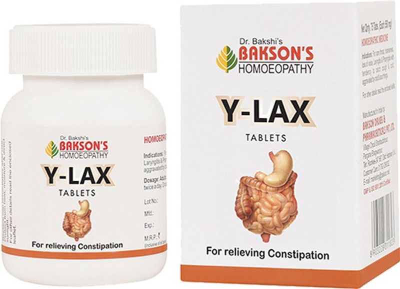 Bakson's Homoeopathy Y-Lax . Tablets(2 x 45 Units)