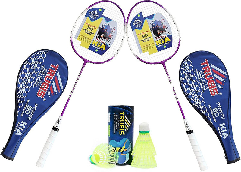 Scorpion KIA Badminton Racquet Blue Cover with 3PC Ultra Shuttlecock - Including 2PC KIA Badminton Rackets with 3PC Ultra Shuttlecock Badminton Kit