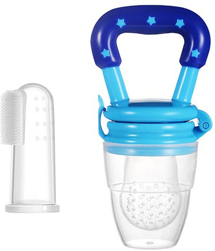 Aradent Pack Of 2 Silicone Baby Finger Brush and Fruit Feeder for babies 1 Finger Brush, 1 Fruit Feeder Teether and Feeder(Multicolor)