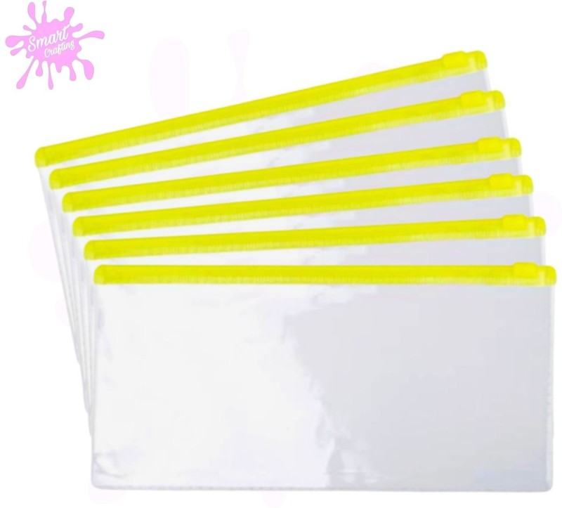 SmartKrafting Resealable Plastic, Aluminium Air Tight Pouch(Yellow Pack of 6)