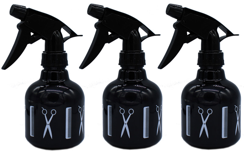 Vreeny Multipurpose Empty Spray Bottle for Home Salon Garden and sanitizer use 250 ml PET Spray Bottle(Pack of 3, Black)