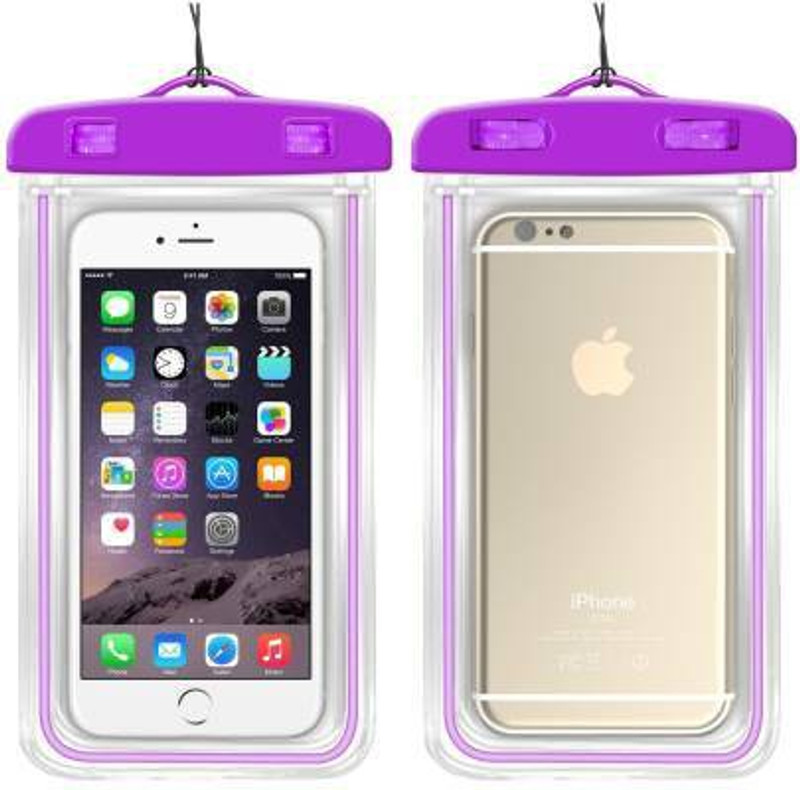 HelloX Pouch for Mobile Rain Pouch & Dust Protection Case Cover Underwater Waterproof Transparent Mobile Pouch(Purple, Waterproof, Plastic, Pack of: 1)