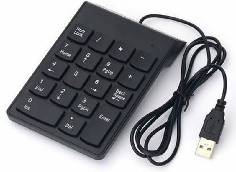 VVG TRADERS Wireless Numeric Keypad Slim Mini Number Pad Keyboard 18 Keys Numpad for iMac/Mac Pro/MacBook/MacBook Air/Pro Surface Pro Laptop PC Wired Number Pad(USB 2.0)