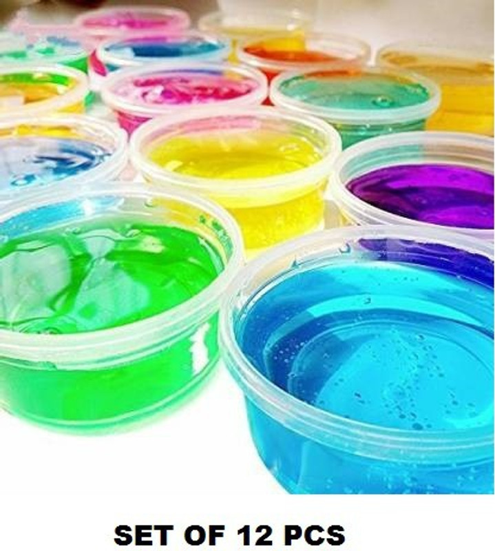 AKANSHA Liquid Mud Magic Crystal Non-sticky slime Putty Set of 24 Multicolor Putty Toy