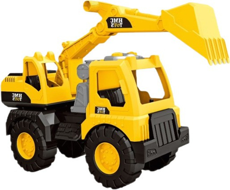 Veryke Unbreakable Pull Along Back Excavator Construction Engineering Friction Power,Dumper Trucks Vehicle Baby for Kids,Boys Baby Toys for Kids 3 Years,Hitachi JCB(Yellow)