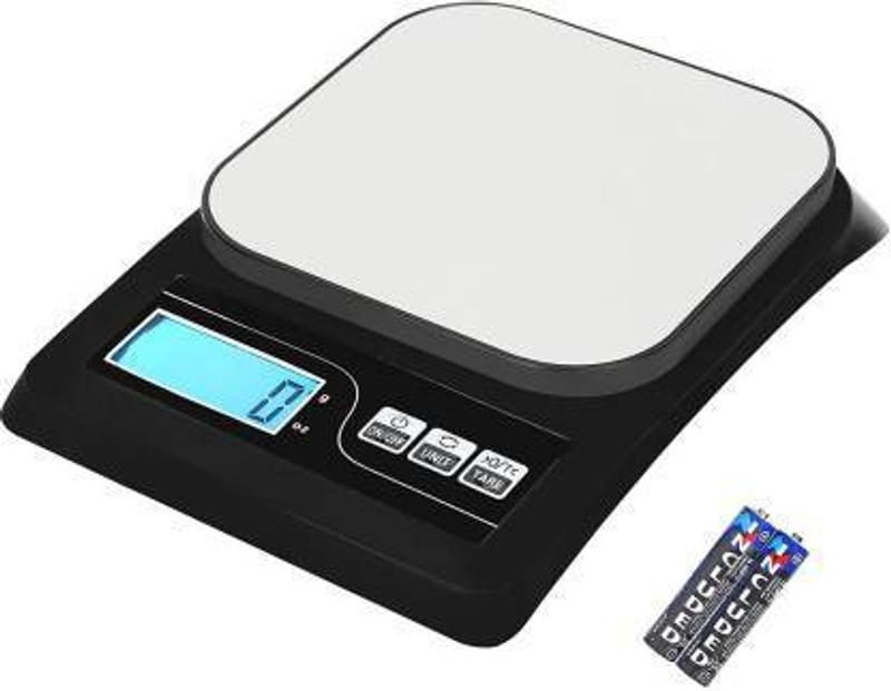 Skeisy RIVOX TECHS-413 WEIGHT MACHINE KITHCEN SCALE WITH STEEL TRAY CAPACITY UP TO 10KG (BLACK)(BLACK) Weighing Scale(Black)
