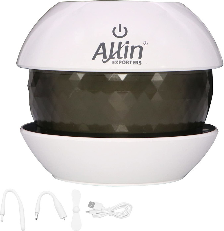 Allin Exporters Room Magic Diamond USB Mini Ultrasonic Humidifier Filter Type Portable Air Purifier with LED Light & Auto Shut Off for Car, Office Cabin Humidifier
