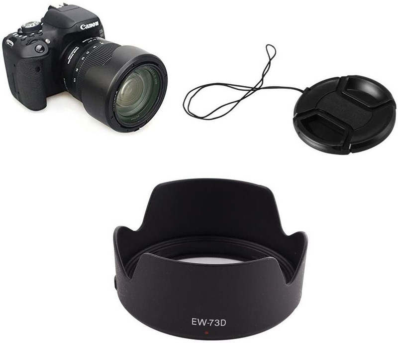 Schsteindar EW-73D Camera Lens Hood for Canon 80D / 760D Camera with Canon EF-S 18-135mm f/3.5-5.6 IS USM Lens and 67mm Lens Cap  Lens Hood(67 mm, Black)