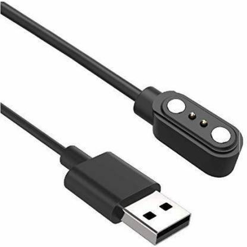Wiofy Magnetic Charging Cable 0.15 m W26 & W26+ Cable, Watch Charger Magnetic 2 pin, Watch Charger, w26 + Charger 4mm Adapter 0.15 m Magnetic Charging Cable (Compatible with Smart Watch W26 / W26+ Sport Watches, Multicolor, One Cable)(Compatible with smart watch, Black, One Cable)