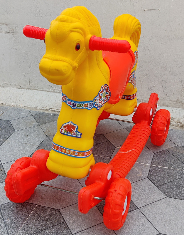 Prabal OH BABY' by PLASTIC CHETAK HORSE WITH ROCKING FUNCTION,AMAZING COLOR Rideons & Wagons Battery Operated Ride On(Multicolor)