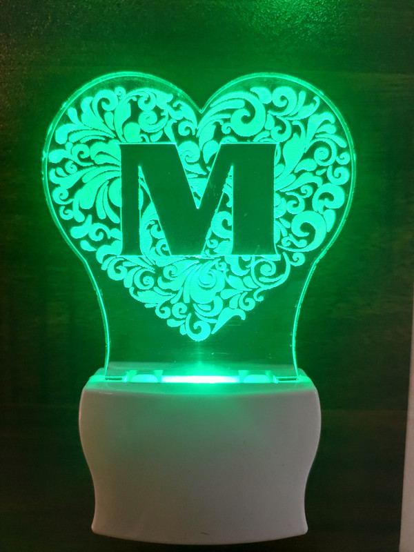 VERSATILE MART 3D Illusion LED Night Lights for 7 Colors Bedroom Lighting Decoration Decorative Lighting, Gifts for Boys Girls, Friends M Name Night Lamp(10 cm, TRANSPERANT, WHITE) Night Lamp(10 cm, multicolor-m)