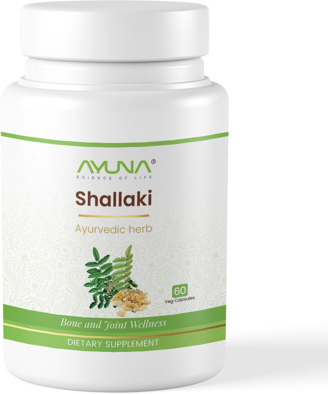 AYUNA Boswellia Serrata (Shallaki) Pure Extract 500 mg, 60 Veggie Capsules(500 mg)