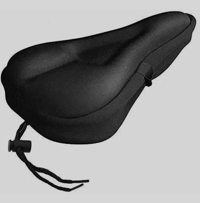 Sqoota Cycle Seat Cover with Silicon Gel - Saddla Cushion for Bicycle Seat cover Bicycle Seat Cover Free Size(Black)