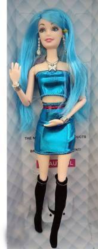 WHITE POPCORN Cute Foldable Doll Blue Colored Hair(Multicolor)