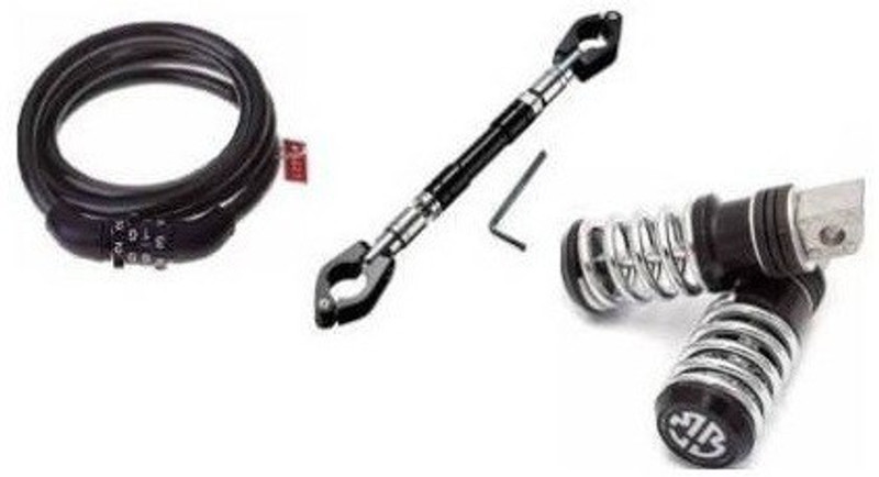 SRPHERE Cable Number lock, Foot Rest, Handlebar Handle Bar(Black)