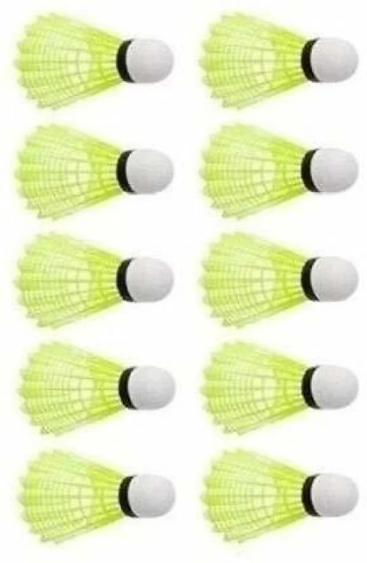 starchies BADMINTON SPORTS PLASTIC SHUTTLECOCK GREEN PACK OF 10 PIECES SHUTTLE - PACK OF 10 Plastic Shuttle - Green(Medium, 77, Pack of 10)