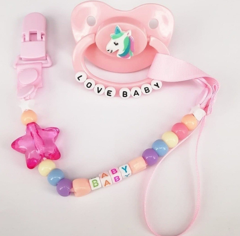 Mini Baby The Baby Store Baby Food Grade Silicone Natural Baby Pacifier Baby Soother with clip chain Soother(Multicolor)