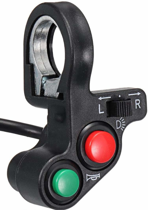 Dvis 22MM Handlebar Light Horn ON/Off Signal Indicator Switch for Motorcycle Bike Handlebar Weights(1 Black)