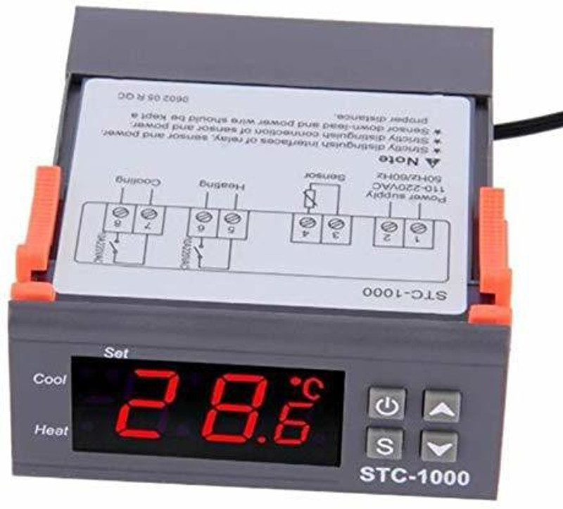 DHRUV-PRO STC-1000 LED Digital Thermostat for Incubator Temperature Controller Thermoregulator Heating and Cooling Relay Temperature Sensor and Controller Electronic Hobby Kit