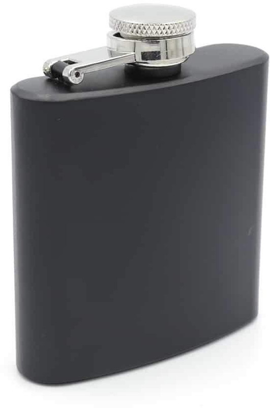 Protos India.Net 7 OZ Matt Black Stainless Steel Hip Flask, Wine Whiskey, Alcohol Drinks Stainless Steel Hip Flask(200 ml)