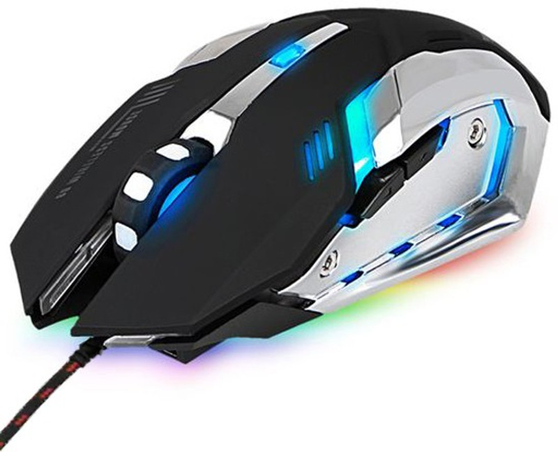 ENTWINO GRENADE USB Wired Optical Gaming Mouse With 6 Keys & RGB Lights 20 Millions Click Button Life Wired Ambidextrous Optical Gaming Mouse(USB 2.0, Black)