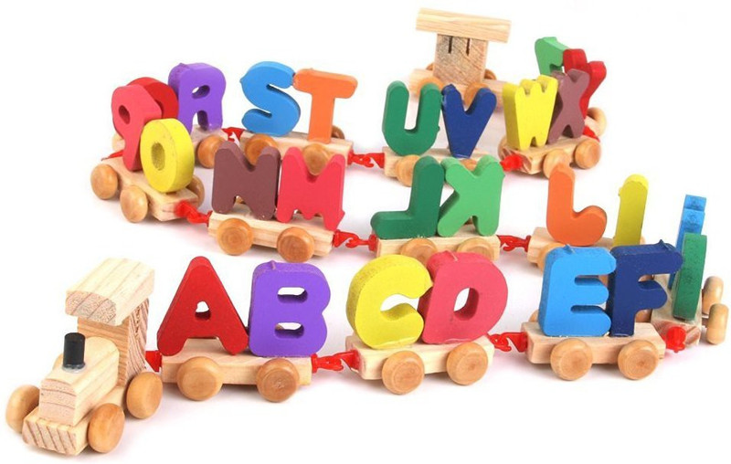 ilaviz Eco Friendly Indian Wooden Train Toy Set -Train Cars Digital Toy Set-Toy Train Sets for Kids Toddler Boys and Girls - Learning & Educational Toy - Vehicle Pattern A to Z Alphabet Incredible Finishing(Multicolor, Pack of: 1)