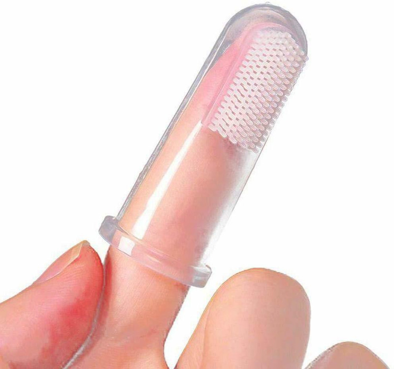 VOXERO Baby Silicone Finger Toothbrush , Baby Finger Tooth Brush (3 months to 3 years) Extra Soft Toothbrush