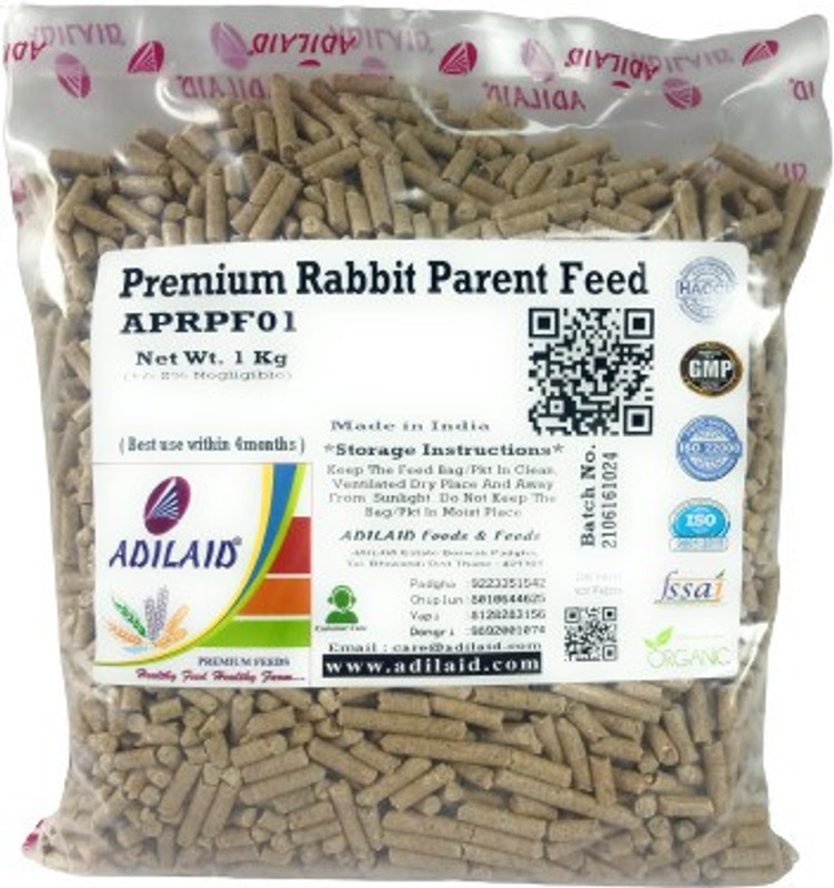 ADILAID Premium Rabbit Parent Feed Vegetable 1 kg Dry Adult, Young, Senior Rabbit Food
