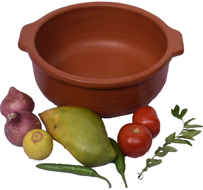 CPV CRAFTS Handi for Veg and Non Veg Curry -2 ltrs Can be use Gas stove Handi 2 L(Earthenware, Non-stick)