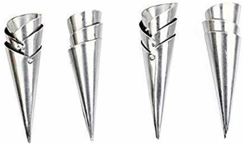 NIDY 12 Piece Cream Cone Horn Mould Aluminum Cream Roll Horn(11 cm Pack of 12)