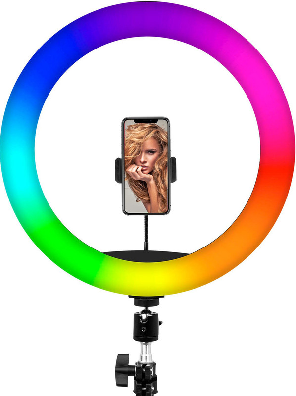 Amaflip 10" Selfie RGB LED Ring Light Dimmable with Colours and Shutter for Live Stream for YouTube, Makeup, Photography, Video Shooting, Light for Reels, Vigo, Studio Lighting, taka Tak Videos (Without Tripod) Ring Flash(Multicolor)