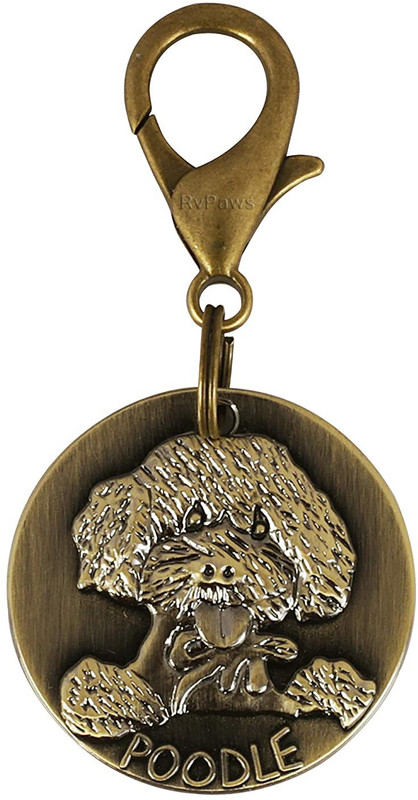 Rvpaws Antique Look Bronze Identity Collar Memorial Tag Cum Pendant for Dog Embellished Dog Collar Charm(Golden, Round)