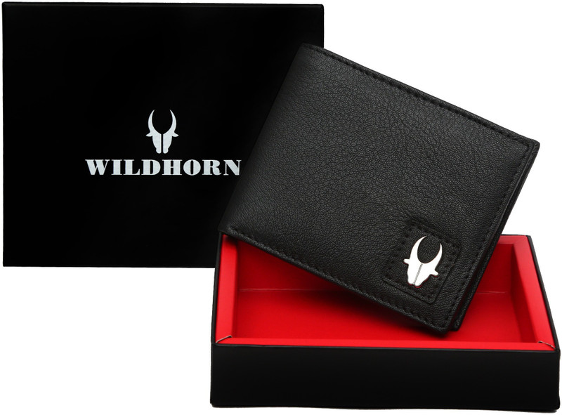 WILDHORN Men Casual Green Genuine Leather Wallet(9 Card Slots)